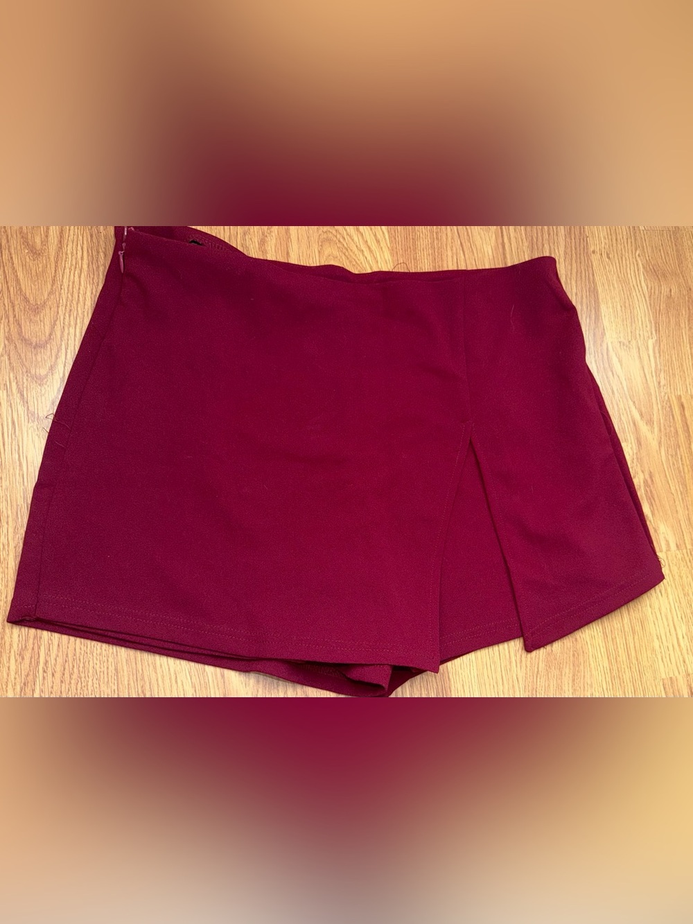 SHEIN Burgundy Skort with Front Slit